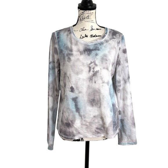 Lisa Todd Tops - Lisa Todd Long Sleeve Soft Top Blue Gray White Cotton Womens Size S